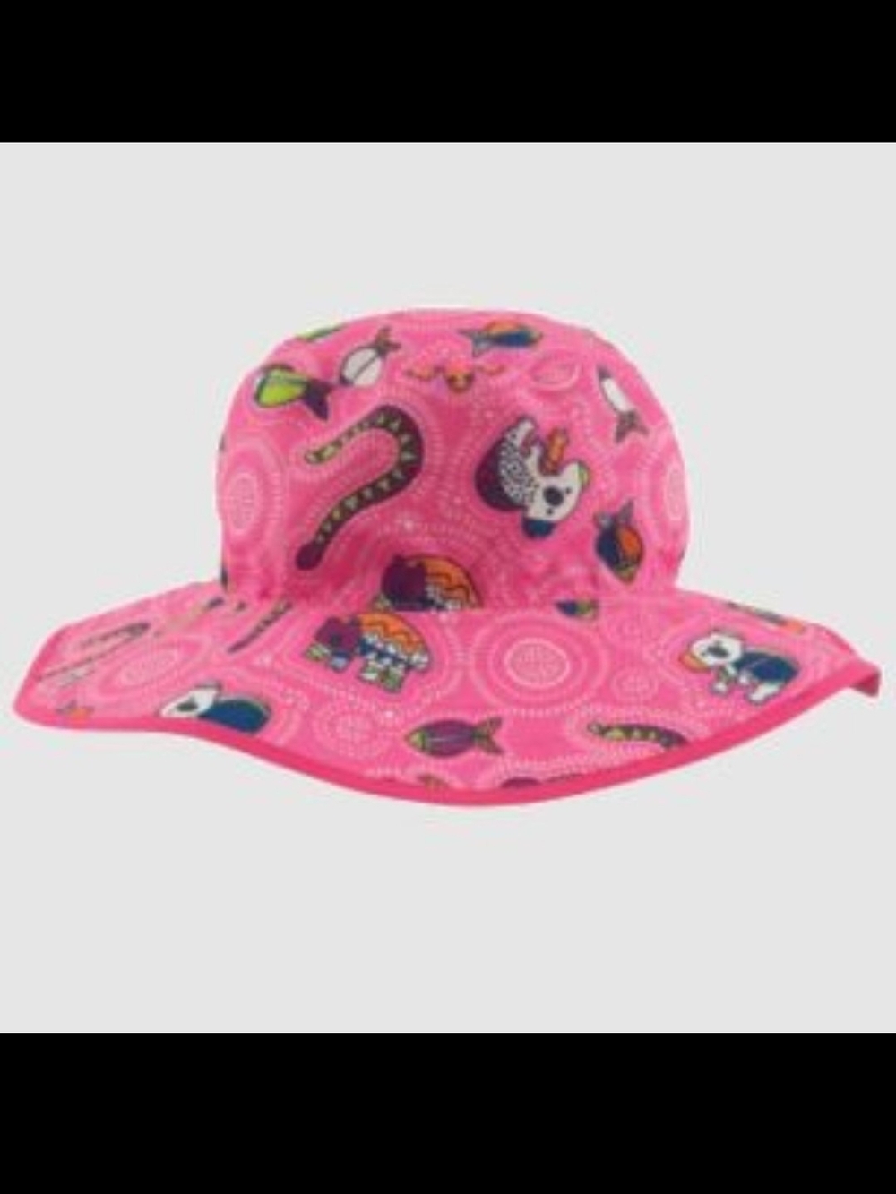 BaBy BanZ Hot Pink Sun Hat with Multicolor Sea Creature Print